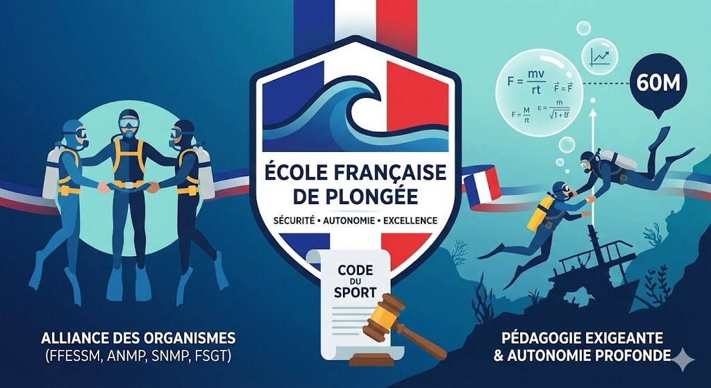 Plongeurs explorant les fonds marins selon les standards de l